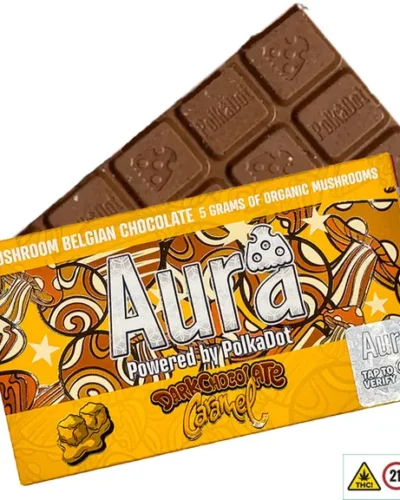 Aura Mushroom Chocolate Bar Powered By Polkadot - Dark Chocolate Caramel