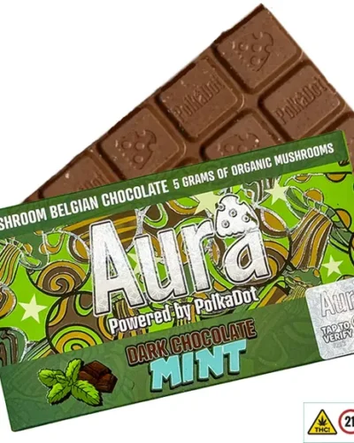 Aura Mushroom Chocolate Bar Powered By Polkadot - Dark Chocolate Mint