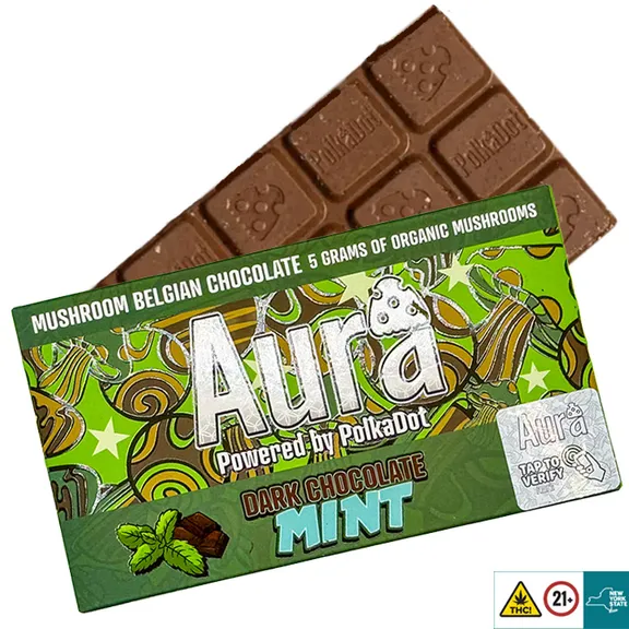 Aura Mushroom Chocolate Bar Powered By Polkadot - Dark Chocolate Mint